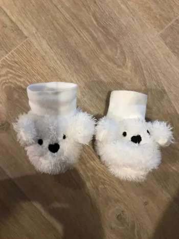 Chaussons oursons 0-12 mois neuf