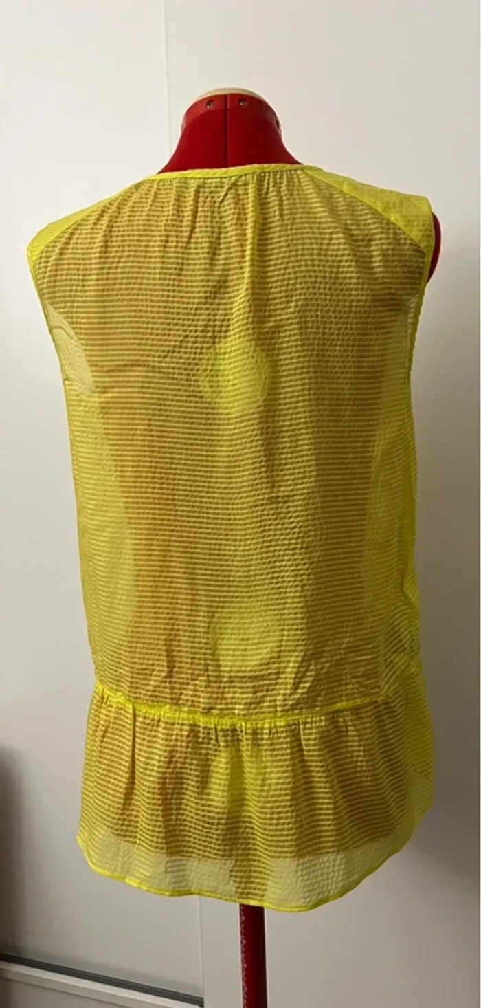 Blouse en soie sans manches voile jaune Comptoir des Cotonniers - photo numéro 4