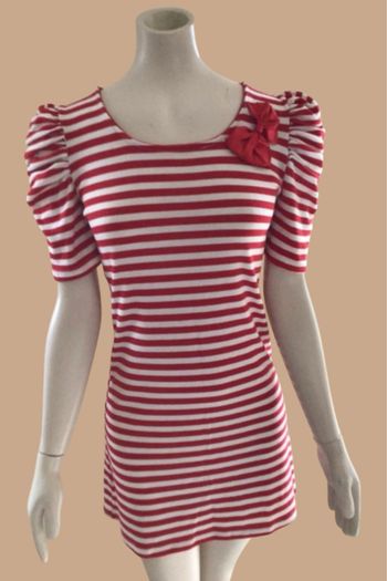 Tunique femme rayures rouge et blanc – Taille unique – TBE