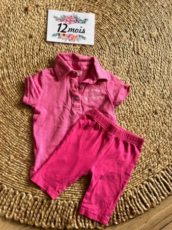 Ensemble été rose 12 mois