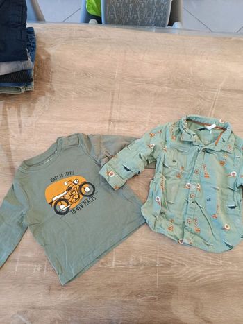 Lot chemises et tee shirt manches longues 9 mois