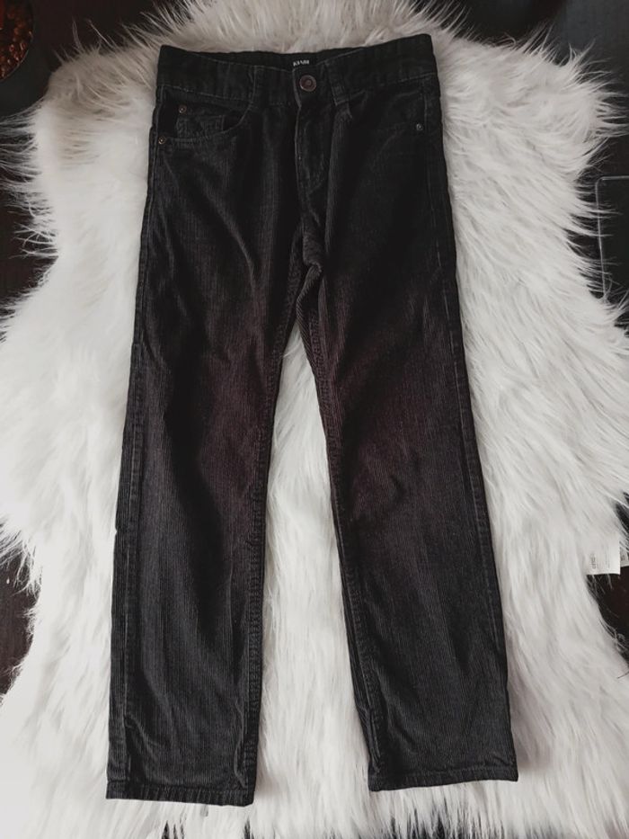 Pantalon en velours côtelé anthracite regular 8ans N*414