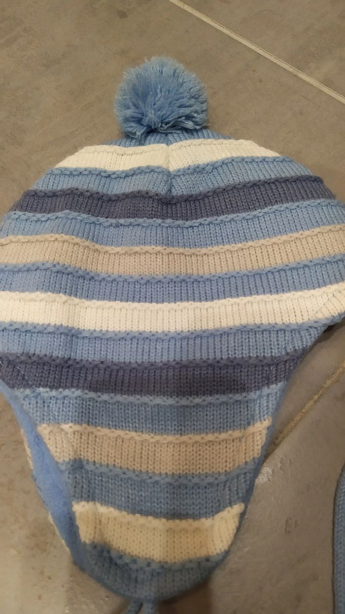 Bonnet à rayures bleu en 2 ans - photo numéro 2
