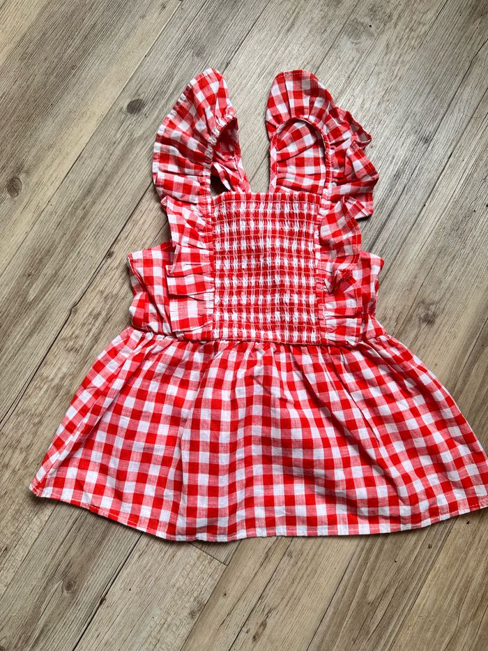 Top Vichy à carreaux rouge et blanc 5 ans gémo