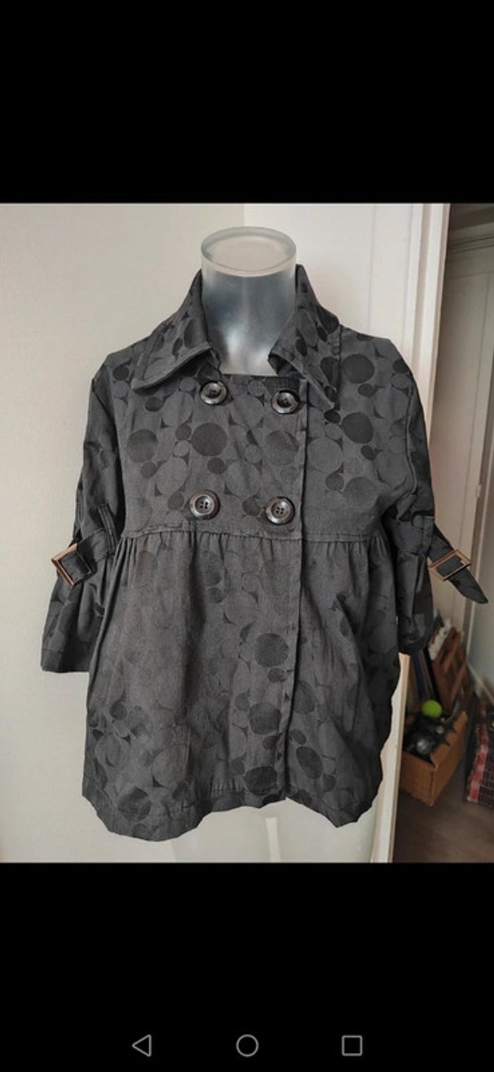 Veste paletot cercles noirs