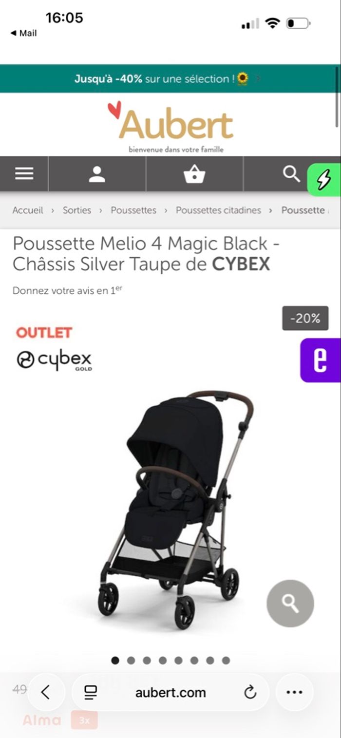 Poussette cybex melio magic black - photo numéro 8