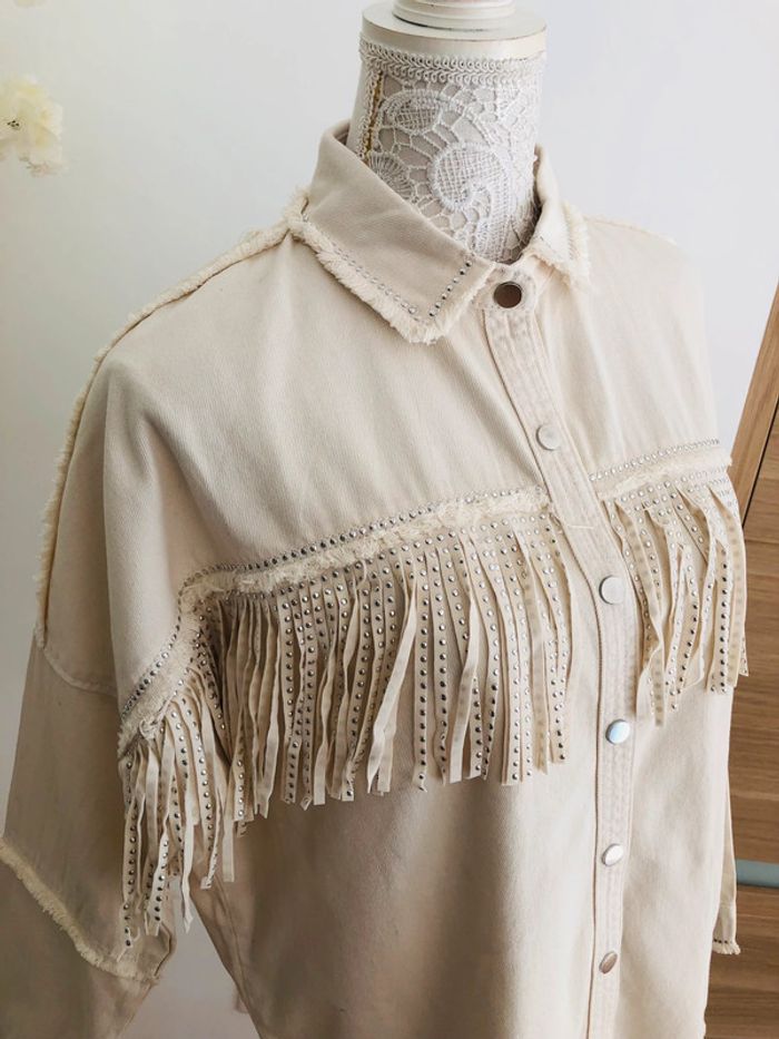 Veste légère à franges neuve taille XS Zara - photo numéro 6