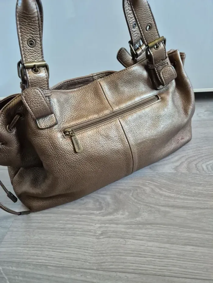 sac à main doré cuir vintage Sabrina - photo numéro 3
