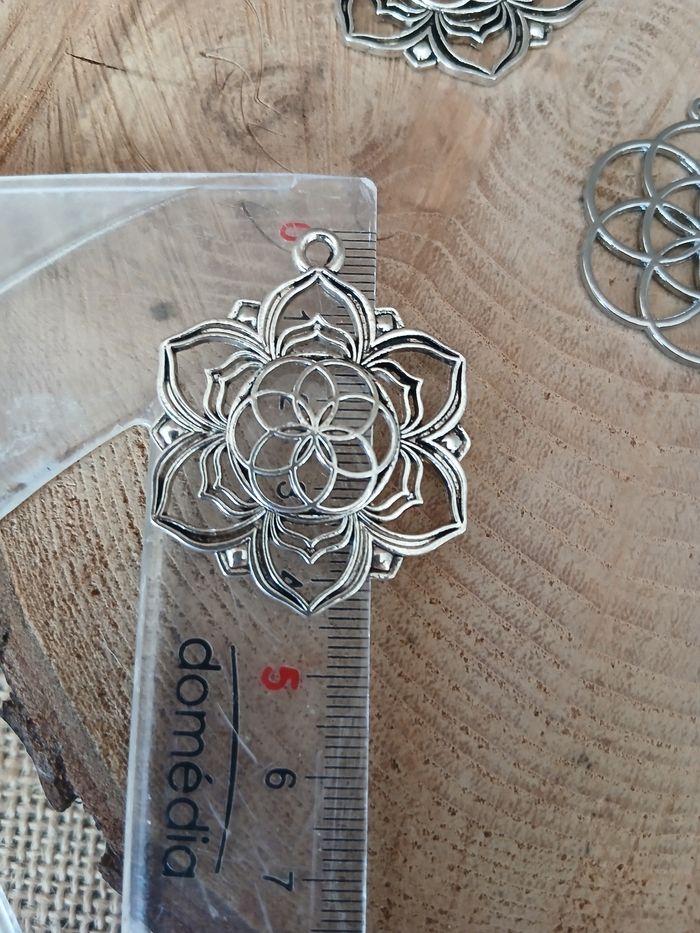 Lot de 5 pendentif fleur de vie attrape rêve - photo numéro 2