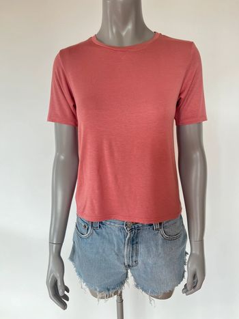T-shirt vieux rose uni MANGO - Taille S