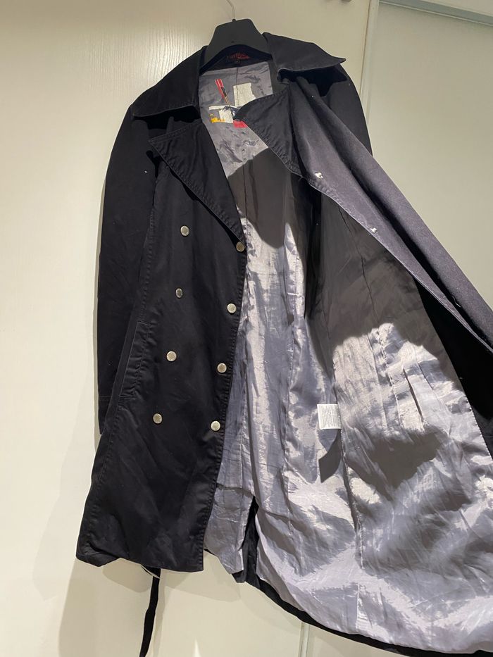 Trench noir, taille 44 pastille, menthe, coton - photo numéro 6