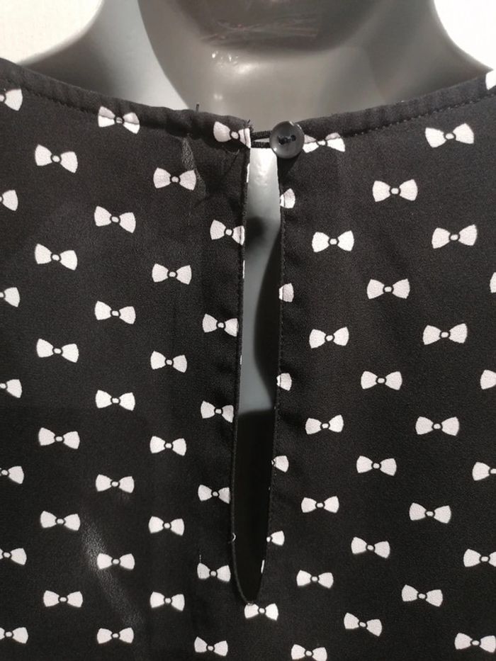 Blouse noire noeud blanc Divided H&M S - photo numéro 7