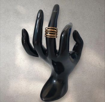 Bague multi-rang ajustable en acier inoxydable dorée neuve