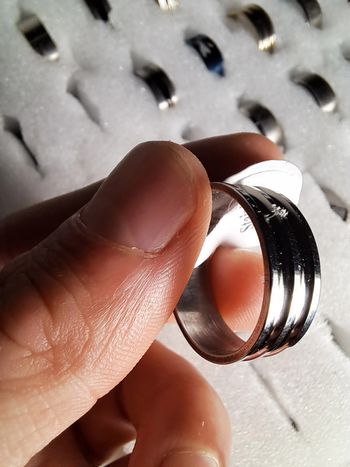 Bague acier inoxydable argentée