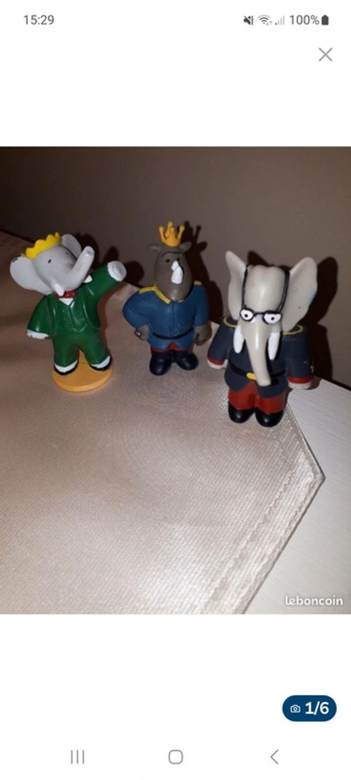 Lot de 3 figurines BABAR Plastoy Nelvana