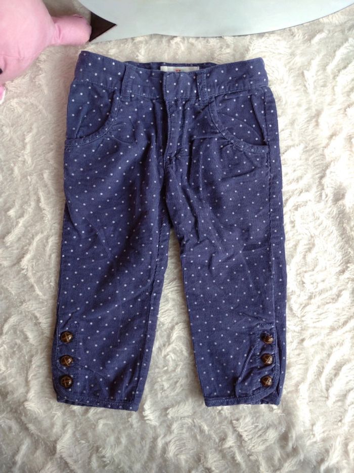 Pantalon velours à pois Fille 9 mois Little Sioux Tex 100% coton - photo numéro 2