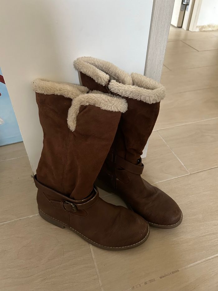 Bottes marron fourrées gemo taille 37 - photo numéro 2