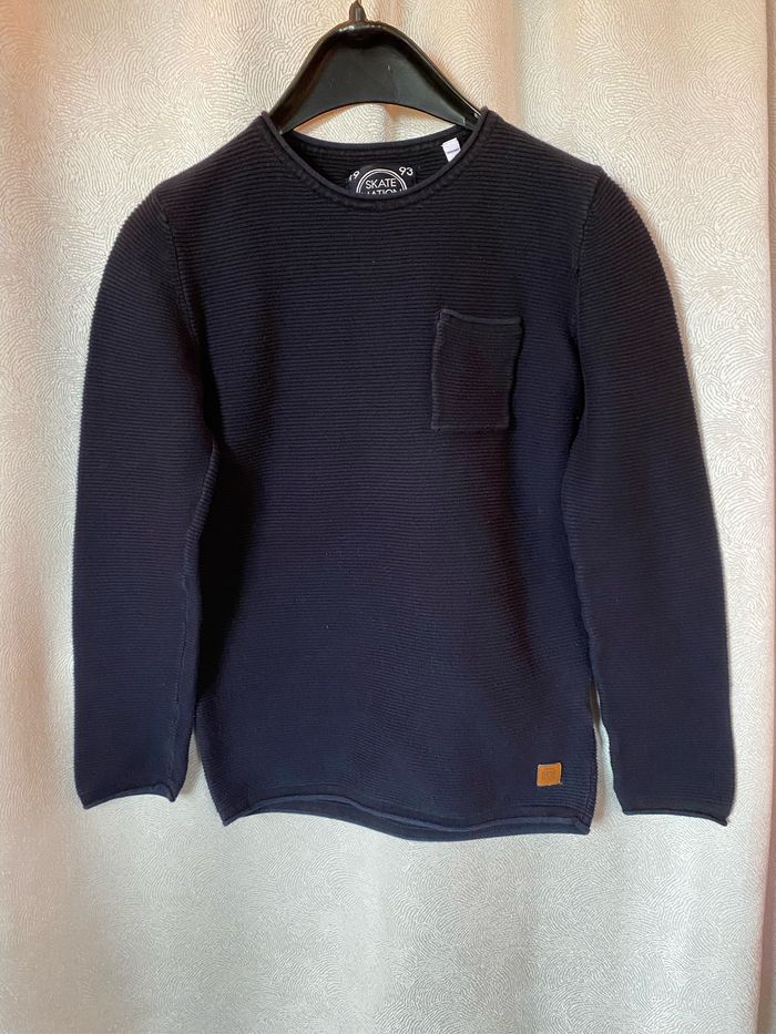 Pull basic garçon bleu marine 9/10 ans C&A