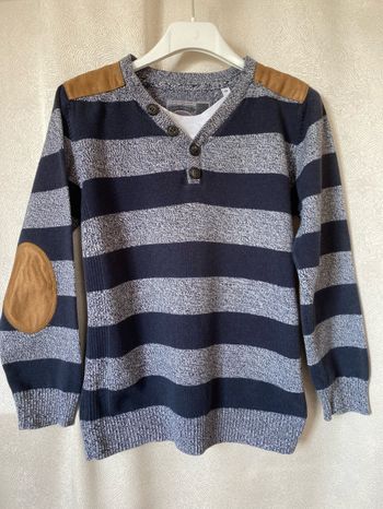 Pull rayures coudières suédine 8 ans Palomino C&A