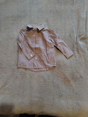 Chemise rayée violet et blanc