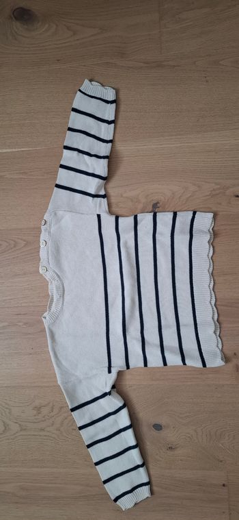 Pull marinière crème et bleu marine, vertbaudet, 6ans
