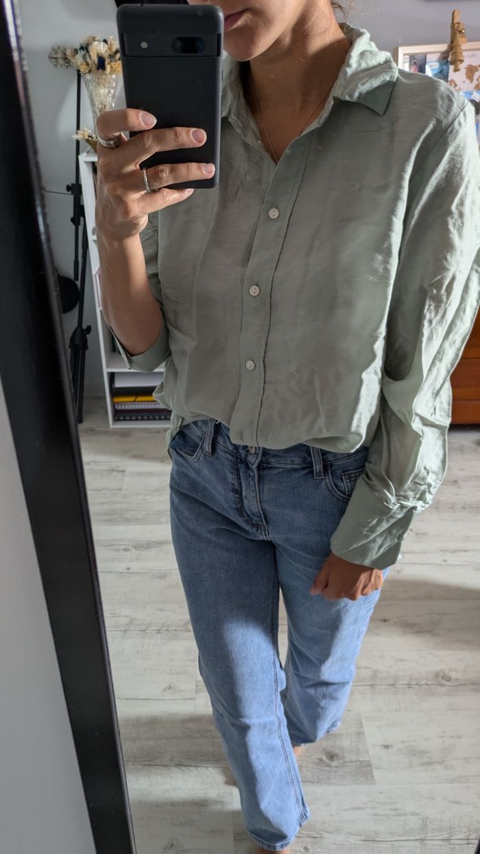 Chemise vert d'eau