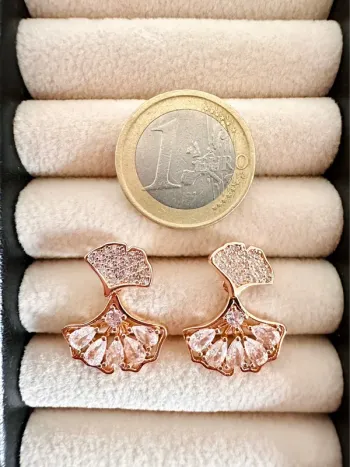 Boucles d’oreilles ginkgo cristal – Élégance scintillante
