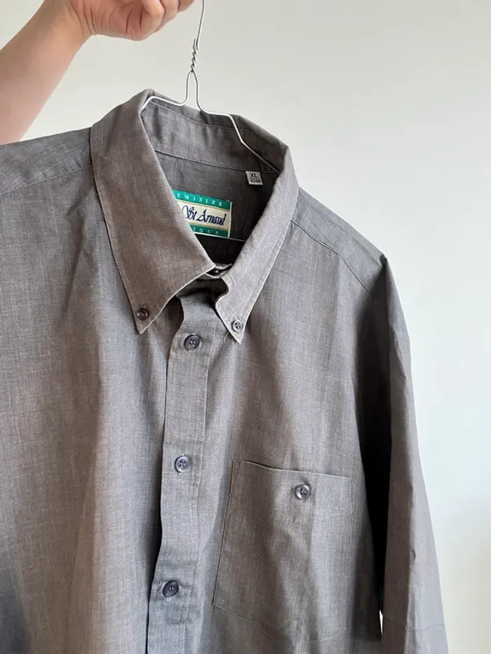 Chemise à manches courtes vintage grise taille XL - photo numéro 3