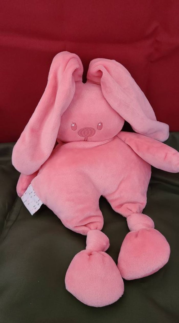 Nattou Lapidou peluche lapin rose corail 30 cm - photo numéro 3