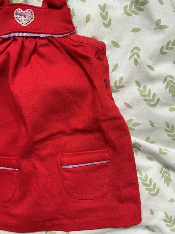 robe salopette rouge pommette 6 mois - photo numéro 4