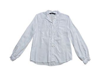 Chemisier Zara taille XS blanc à rayures en très bon état