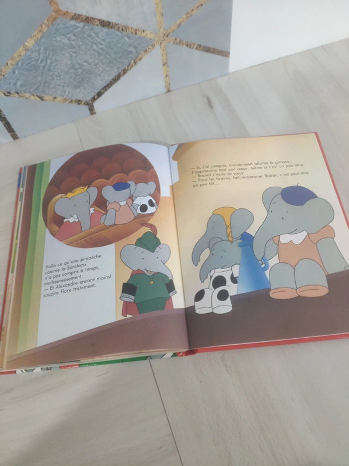 Livre vintage rétro Babar raconte la course à la lune la fête continue 1991 - photo numéro 9