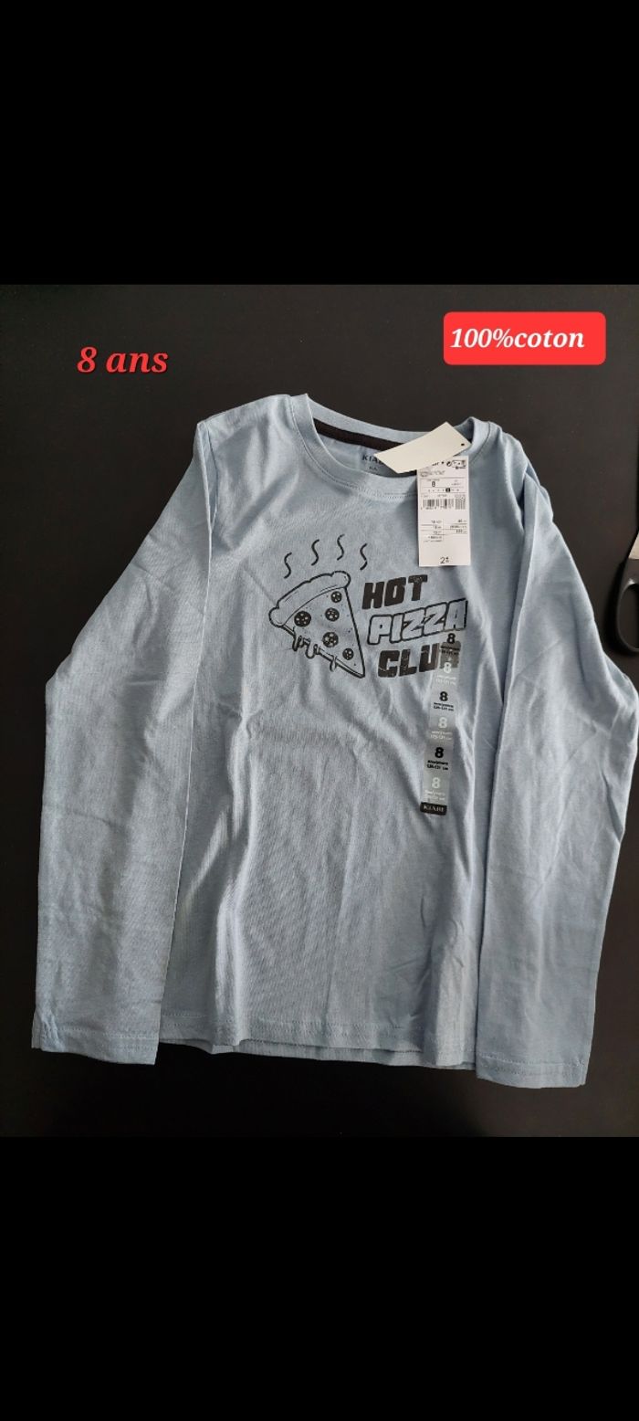 T-shirt motif pizza garçon 8ans