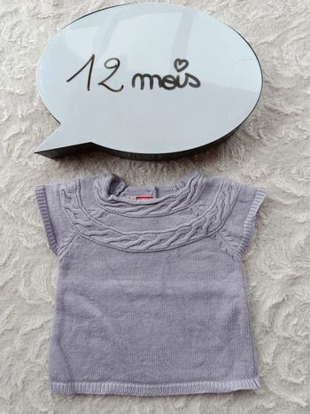 Pull manches courtes Fille 12 mois avec laine Dpam