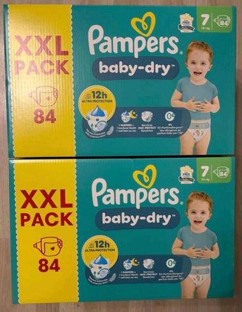 Lot 2 cartons xxl pampers taille 7