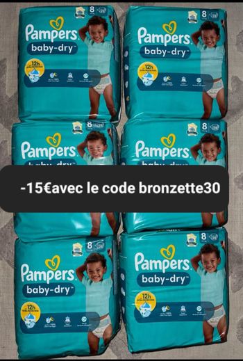 Six pack de couches Pampers taille 8 normal