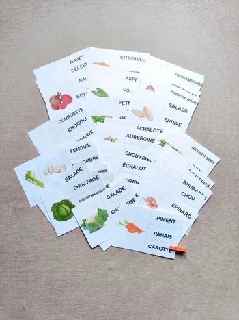 40 cartes à pince thème légumes