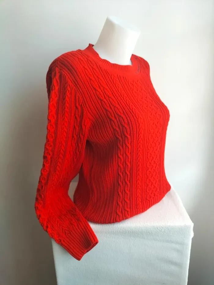 Pull Femmes Maille Torsadés 100% Coton - Tommy Jeans - Taille XL - photo numéro 3