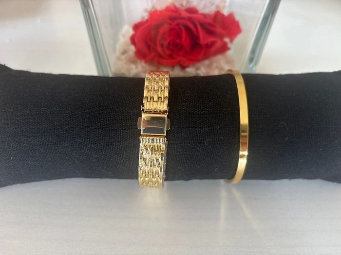 Ximili montre noir bracelet doré et bracelet en acier inoxydable - photo numéro 2