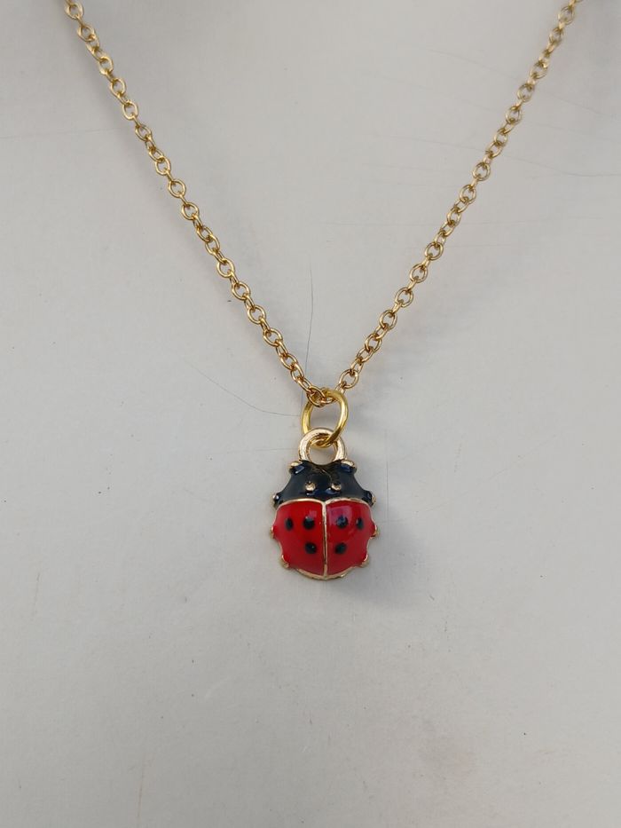 Collier en acier inoxydable doré porte-bonheur coccinelle 🐞