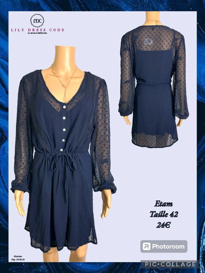 💙 Robe bleu marine Etam – Taille 42 SOLDÉ -20% 💙