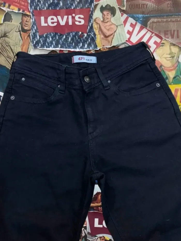 👖🖤 Jean Levi’s 471 slim fit noir neuf 28/30 (36/38) short leg black jeans🖤👖 - photo numéro 3
