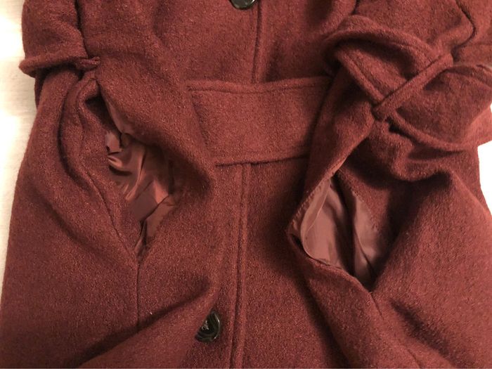AN53- Manteau long épais bordeaux T44++  NEUF - photo numéro 10