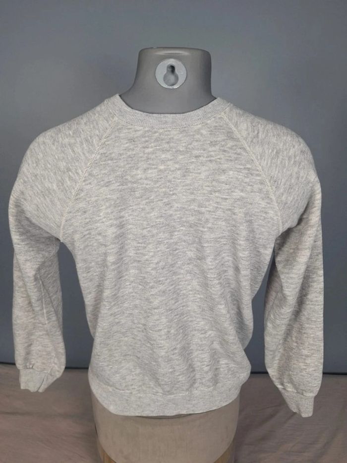 Sweat vintage Disney Mickey – gris chiné – taille M (604) - photo numéro 4