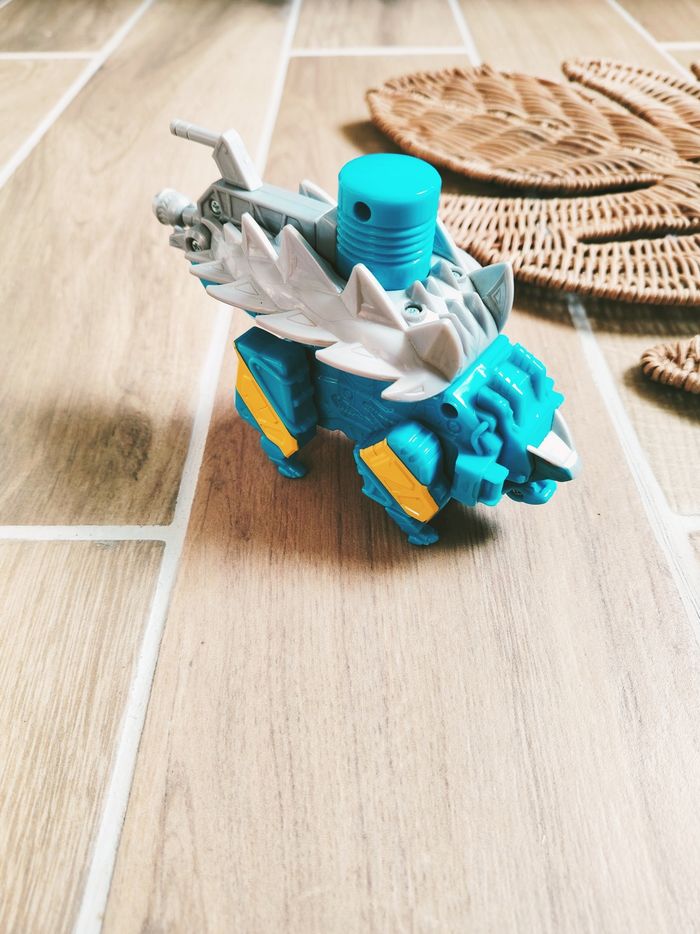 🙅 Power rangers dino charge gros zord dinosaure Ankylsaure bleu turquoise marque bandai - photo numéro 2