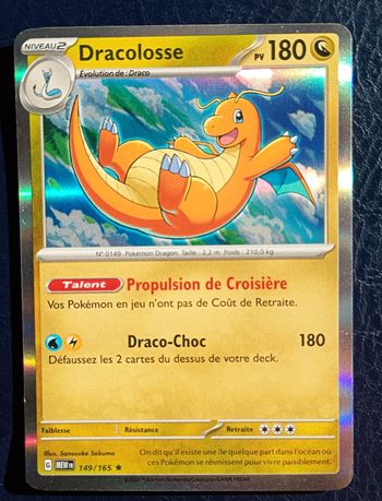 Carte pokémon Dracolosse  holo 149/165 EV3.5 151 FR