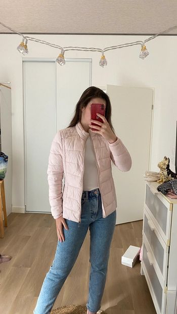 Doudoune fine rose pale