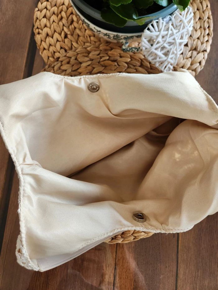 Sac à main beige/crème crochet - photo numéro 6