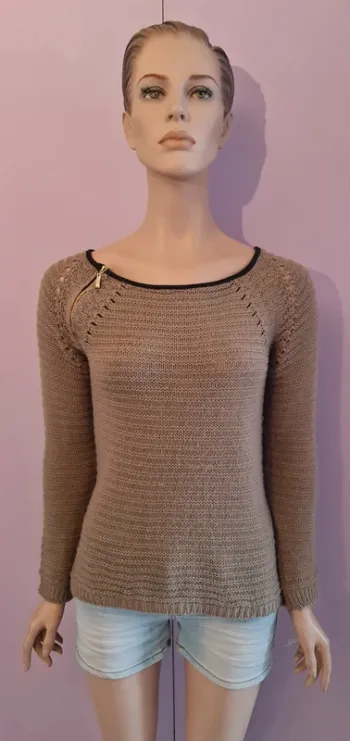 Pull femme en laine marron