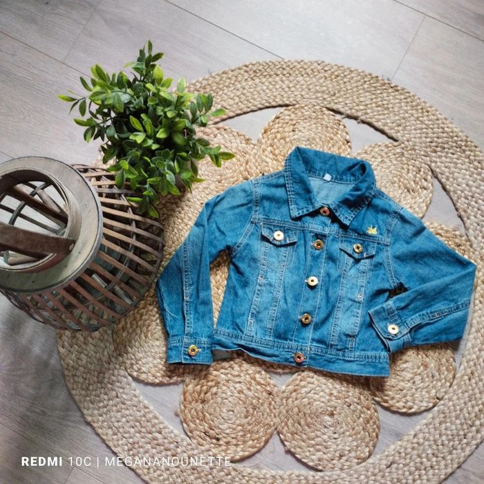 🦋 Veste en jean fille – Taille 4 ans 104 cm – 100% coton – Boutique indépendante 🦋